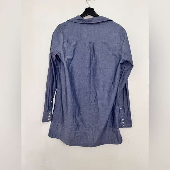 Women’s J Crew Bungalow Tunic Beach Vacation Slash Pockets 100% Cotton Dress - Picture 3 of 7